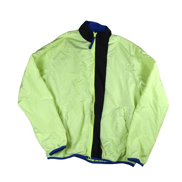 SPEEDO Zip Front Jacket Neon Green 90's Windbreaker XL - Picture 1 of 7